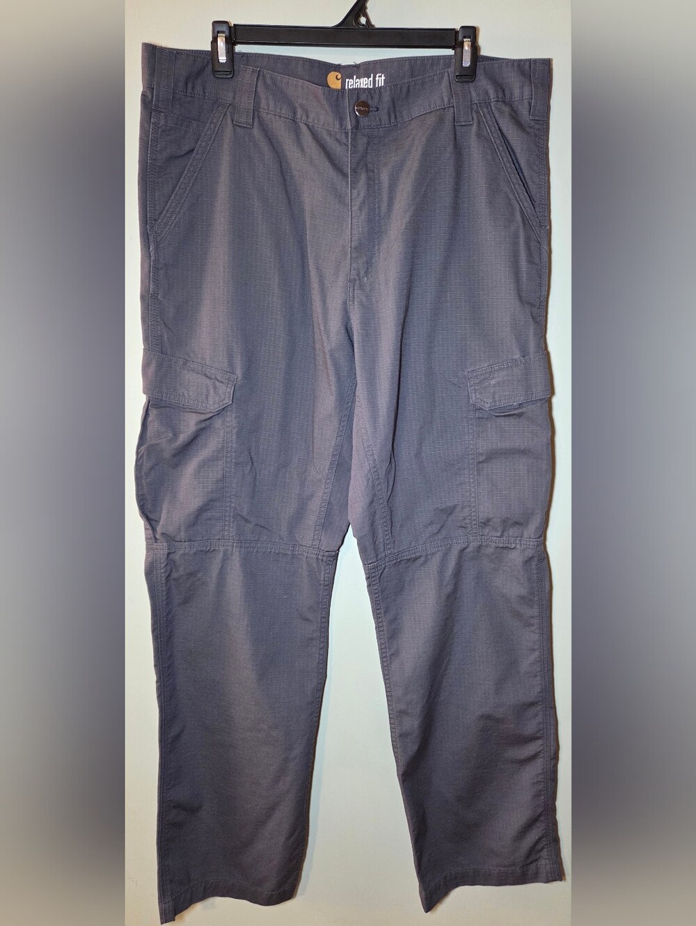 Carhartt Relaxed Fit Men’s Cargo Work Pants Gray Ripstop 38x34 New Wo Tags
